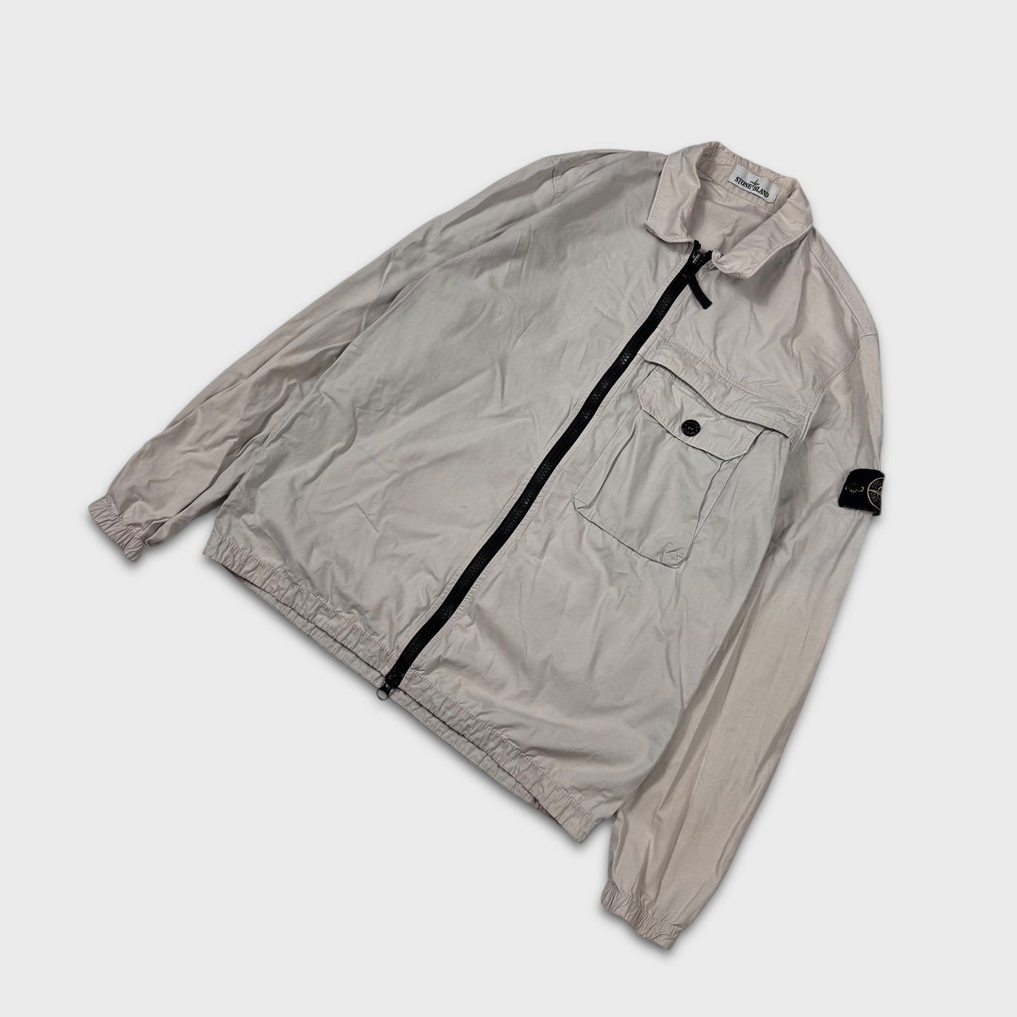 Stone Island Off White Full Zip Overshirt L