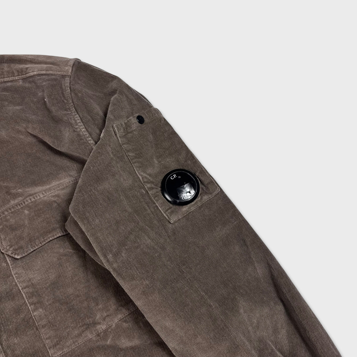 CP Company Brown Corduroy Lens Overshirt M