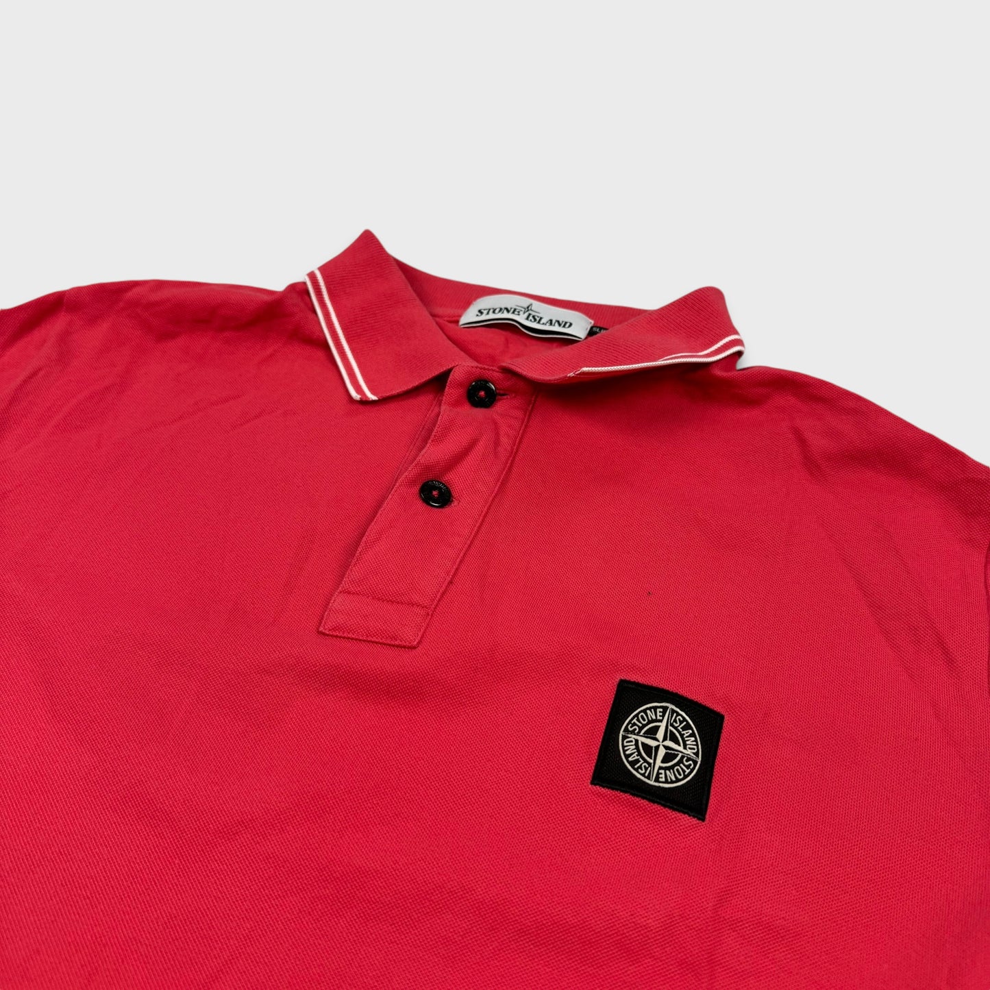 Stone Island Pink / Red Polo Shirt XL