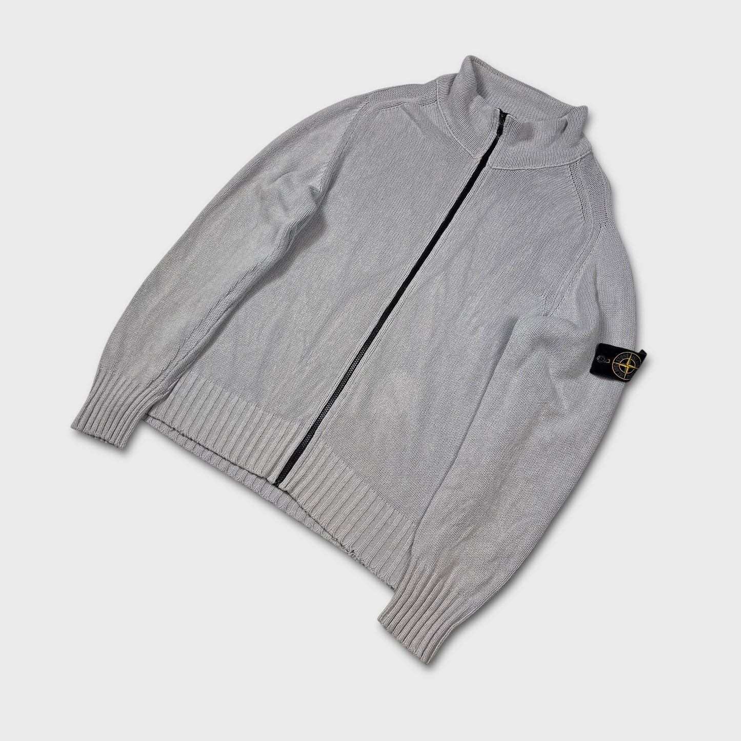 Stone Island 2000’s Ribbed Knit Zip Up XXL