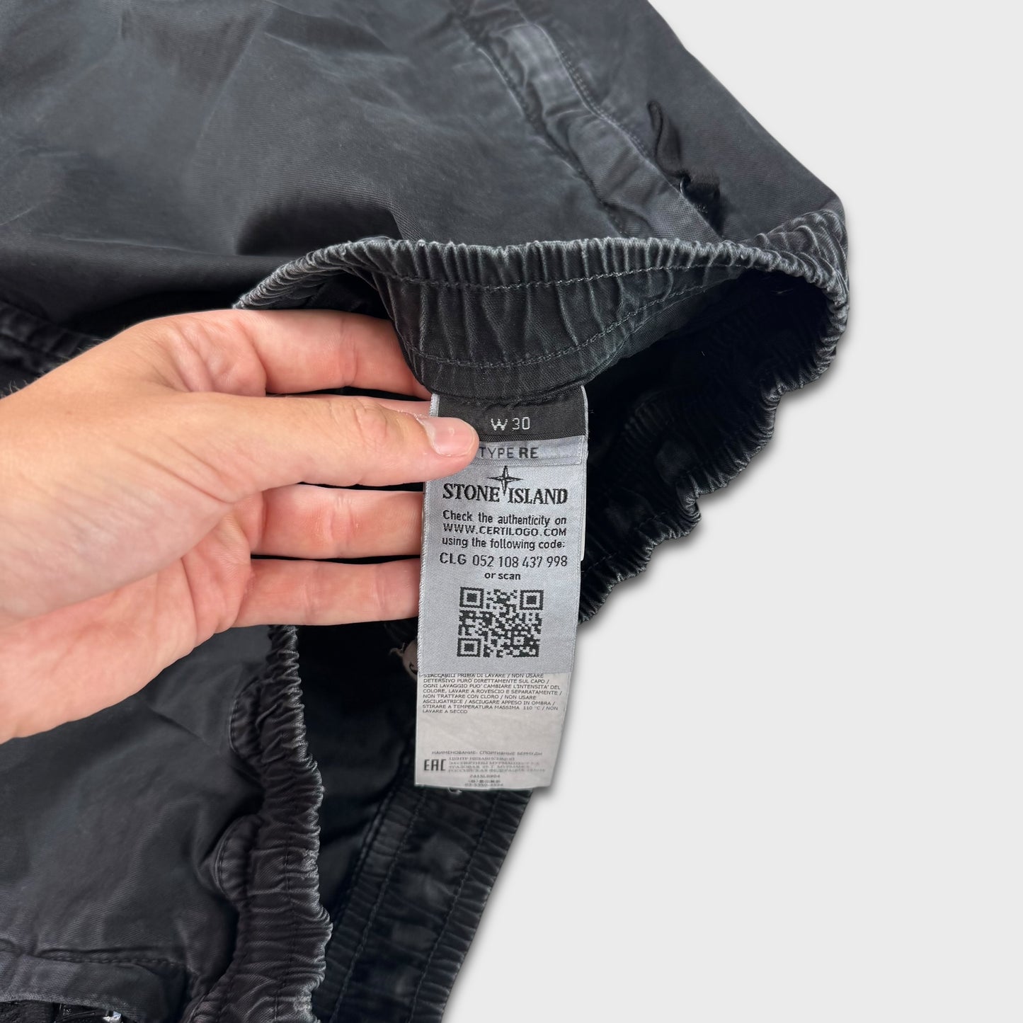 Stone Island Black Cargo Shorts W30