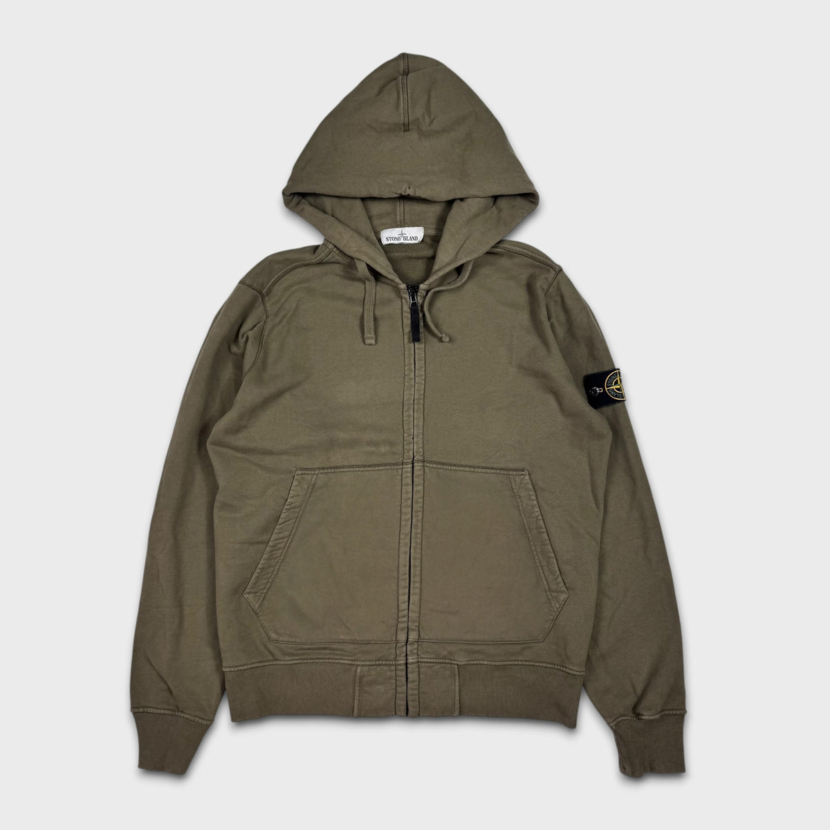 Stone Island Olive Full Zip Hoodie L