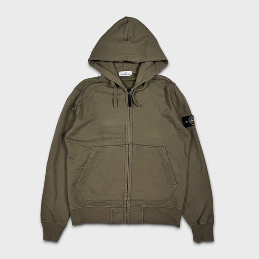 Stone Island Olive Full Zip Hoodie L