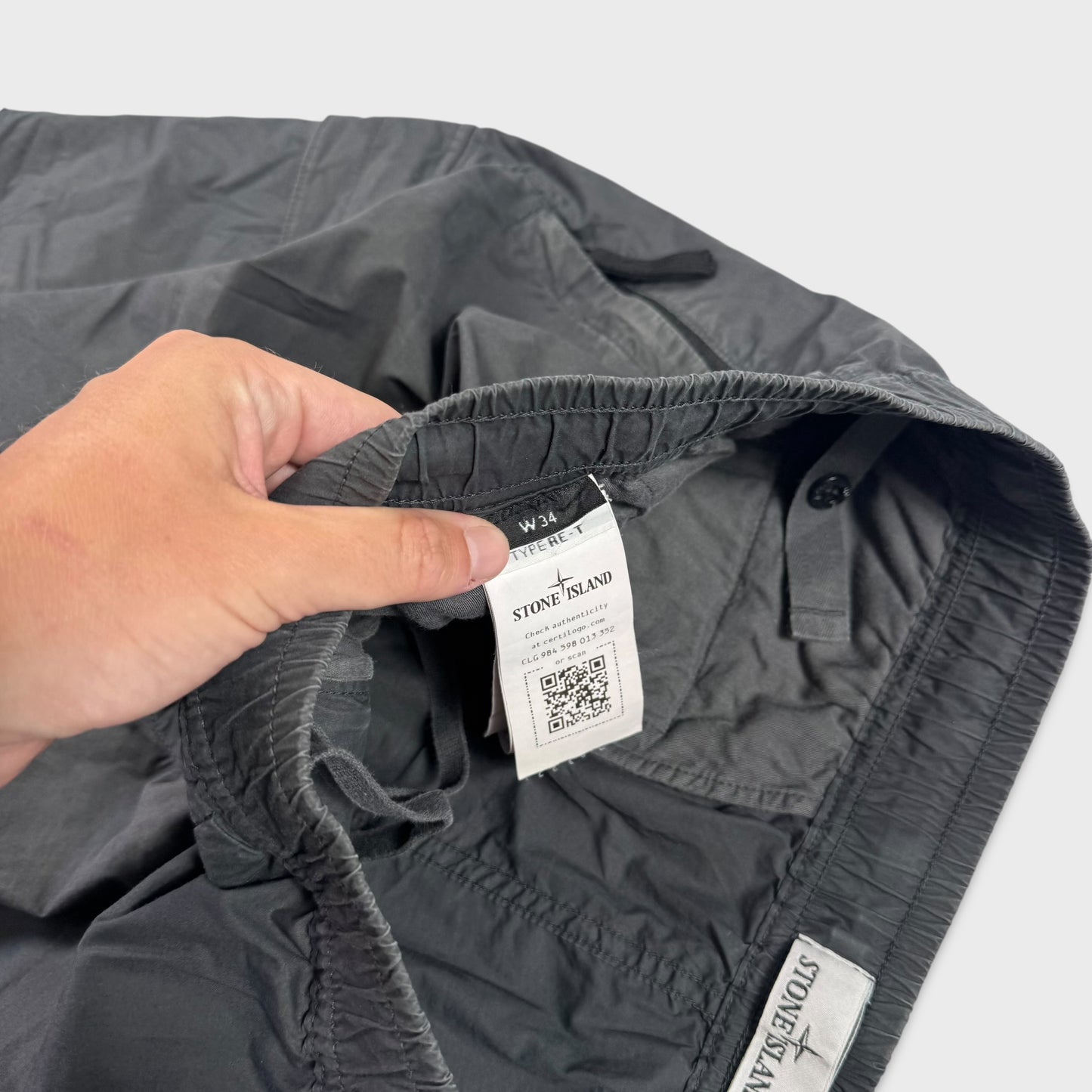 Stone Island Grey Tela Cargo Pants W34