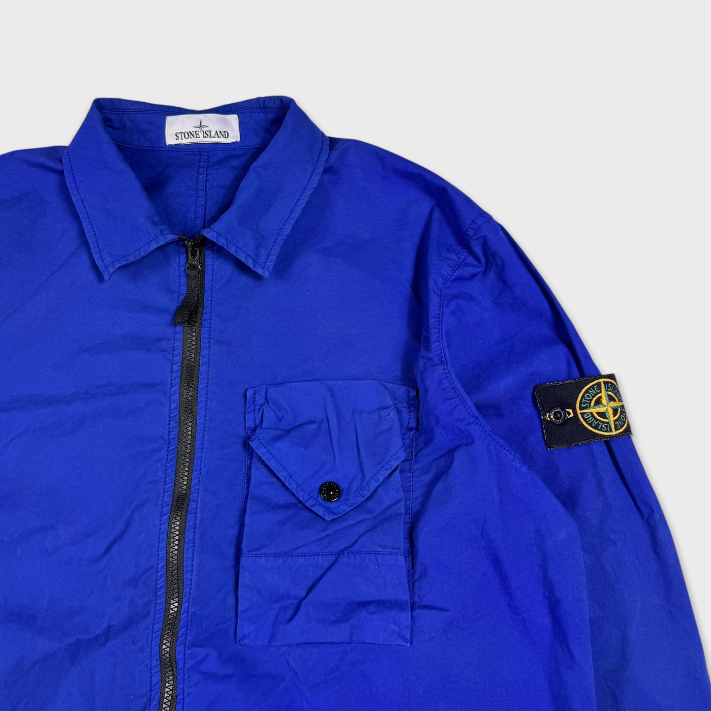 Stone Island Royal Blue Full Zip Overshirt XL
