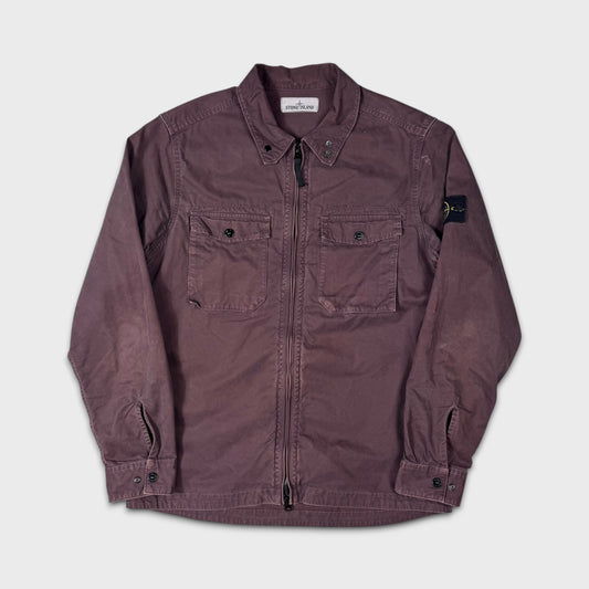 Stone Island Burgundy Full Zip Overshirt M