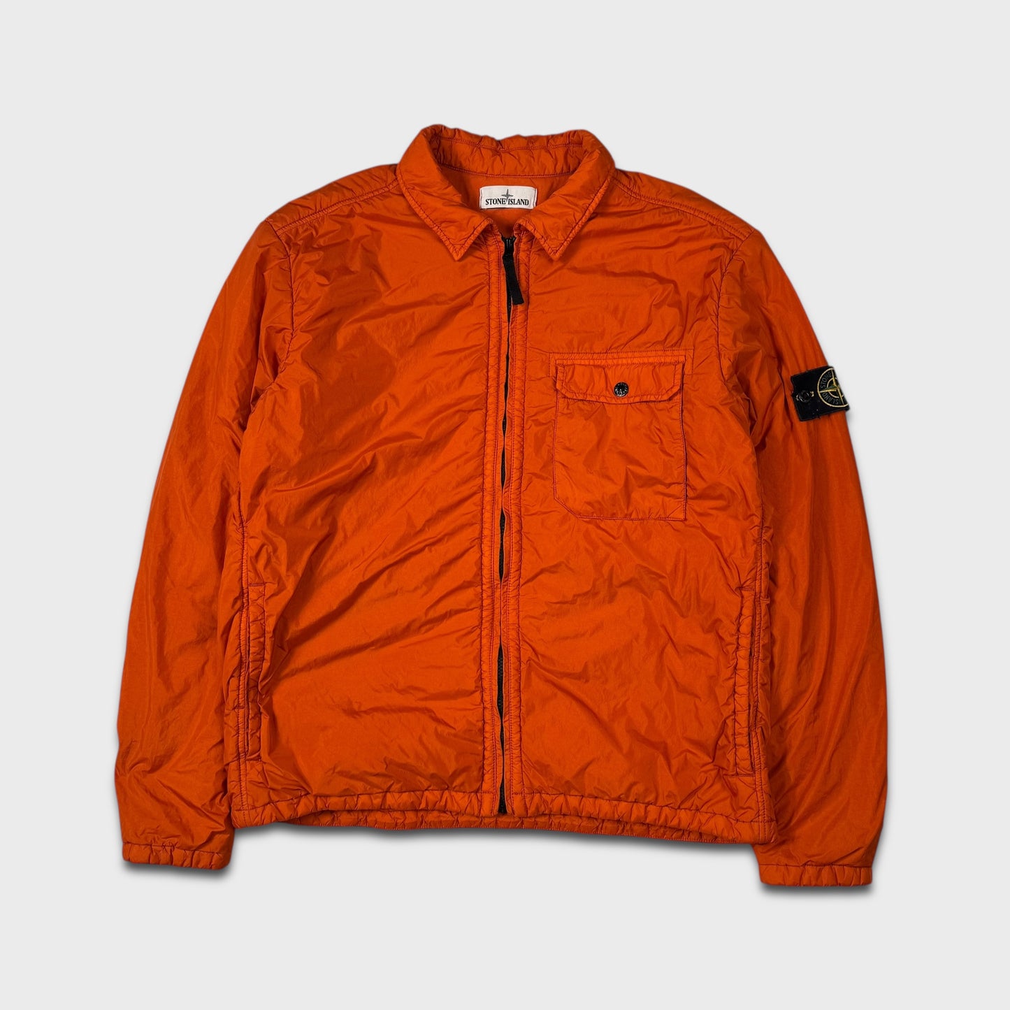 Stone Island Orange Crinkle Reps Padded Jacket XXL
