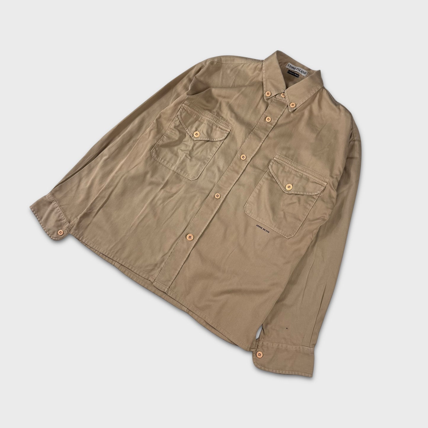 Stone Island 90’s Brushed Cotton Button Shirt L