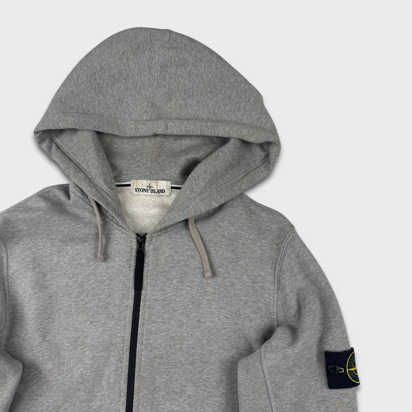 Stone Island Grey Full Zip Hoodie L