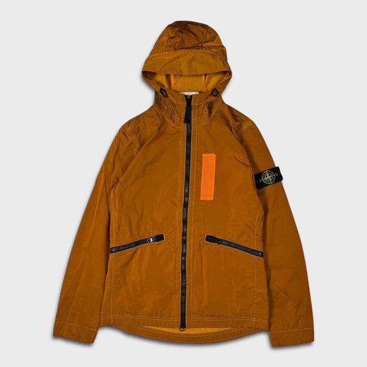 Stone Island Burnt Orange Nylon Metal Flock Jacket S