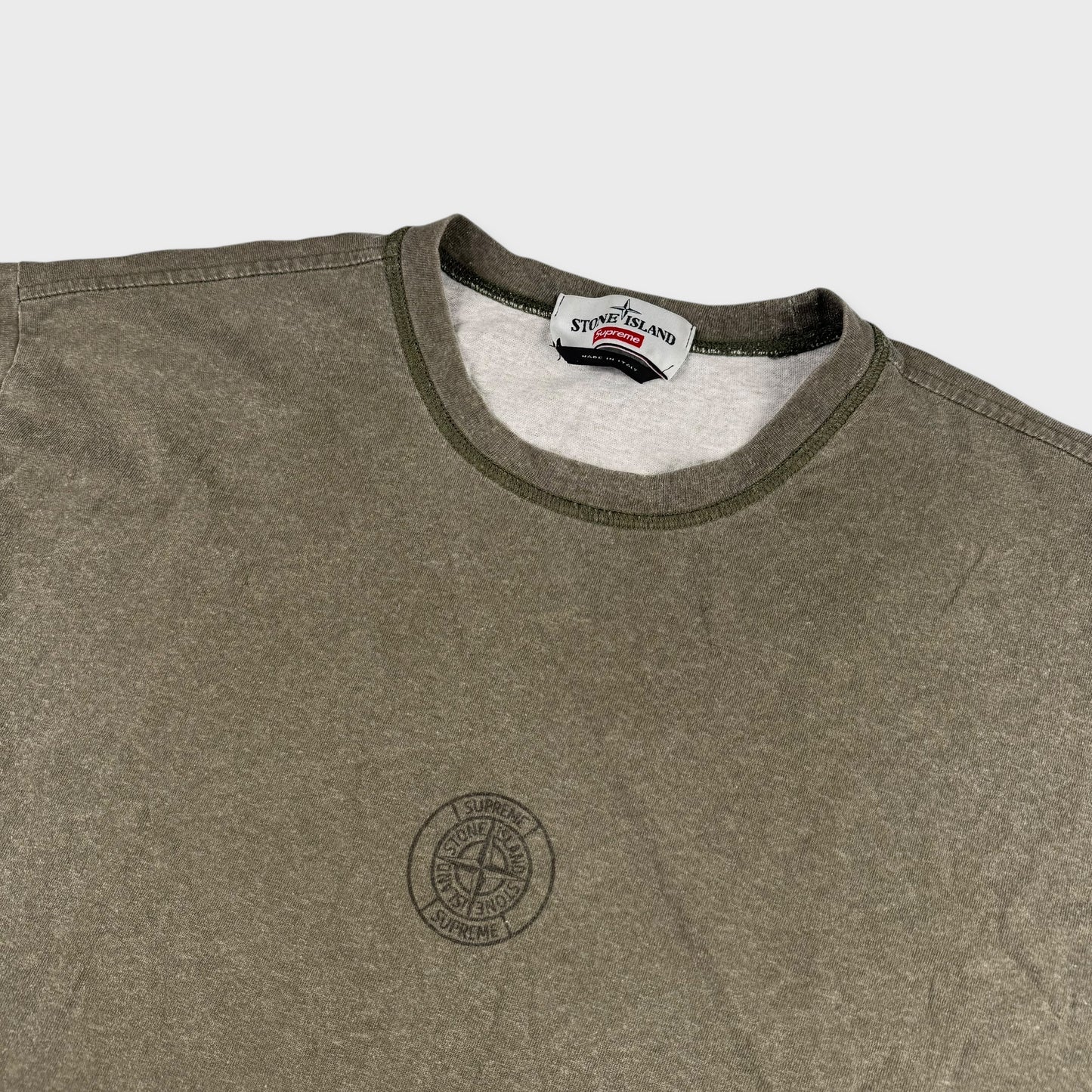 Stone Island x Supreme Olive Compass T-Shirt L