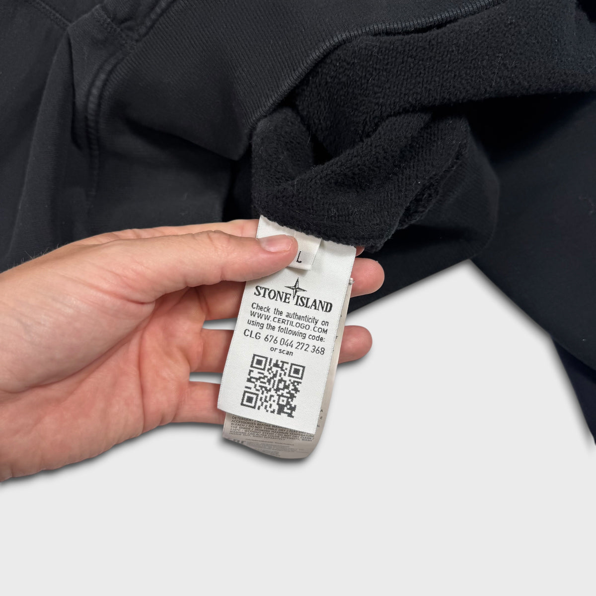 Stone Island Black Crewneck Sweatshirt L