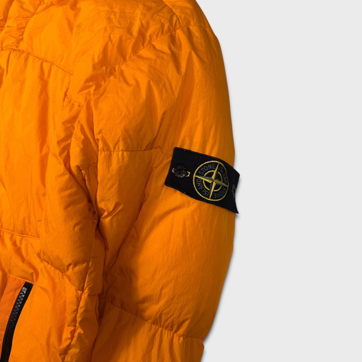 Stone Island Orange Crinkle Reps NY Down Puffer Jacket L
