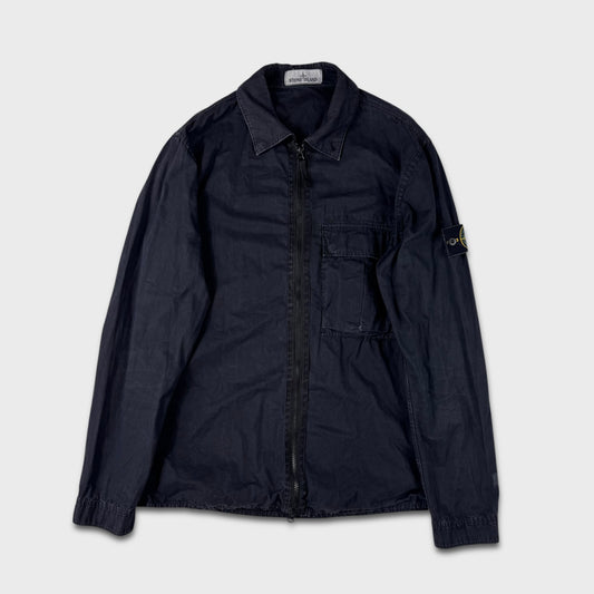 Stone Island Navy Full Zip Overshirt M