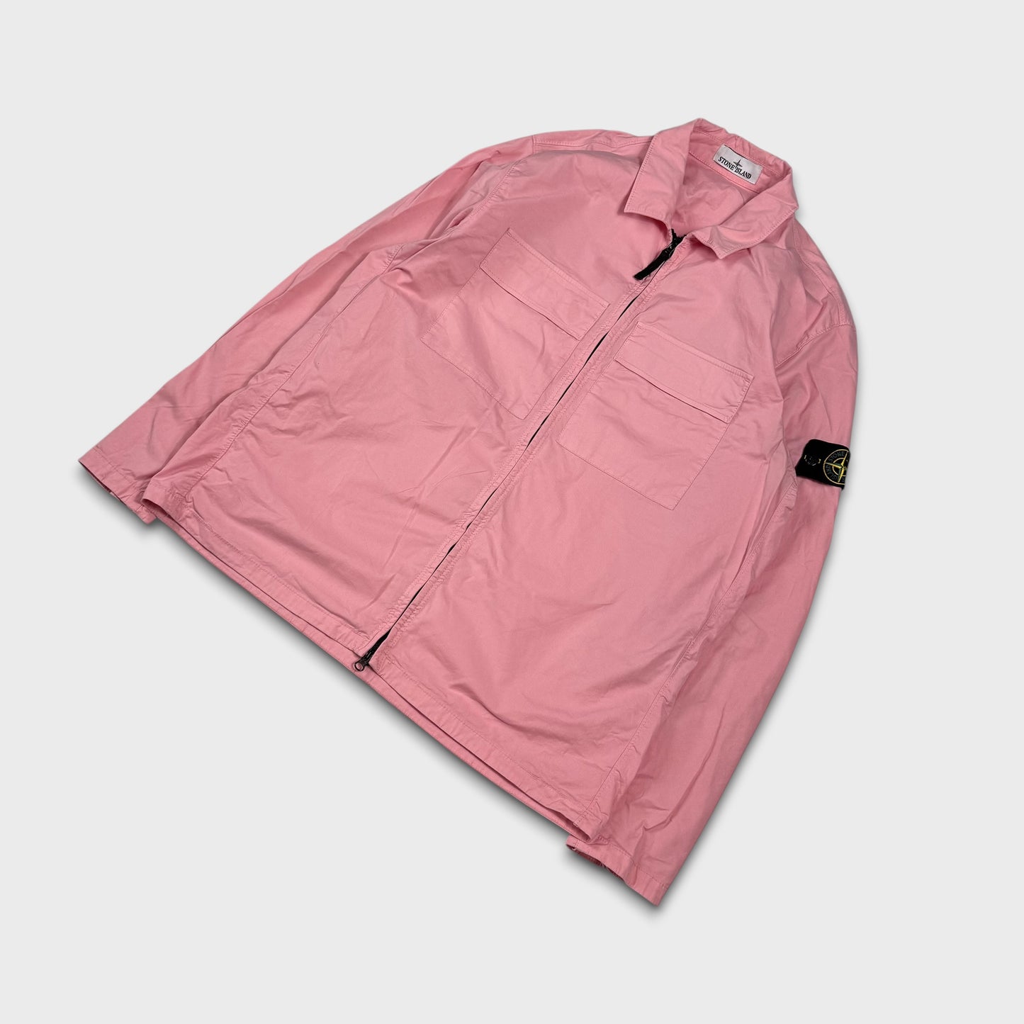 Stone Island Pink Double Pocket Full Zip Overshirt XXL