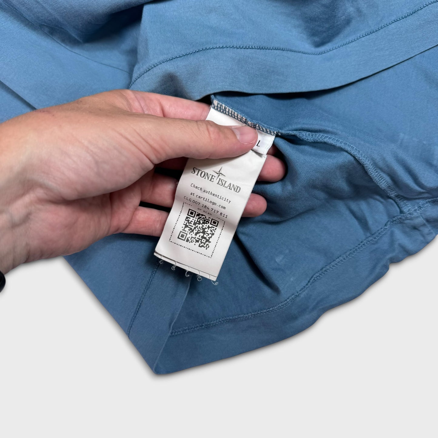 Stone Island Blue Compass Logo T-Shirt L
