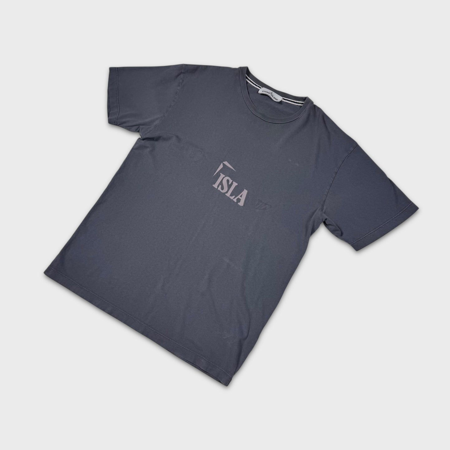 Stone Island Grey Spellout T-Shirt L