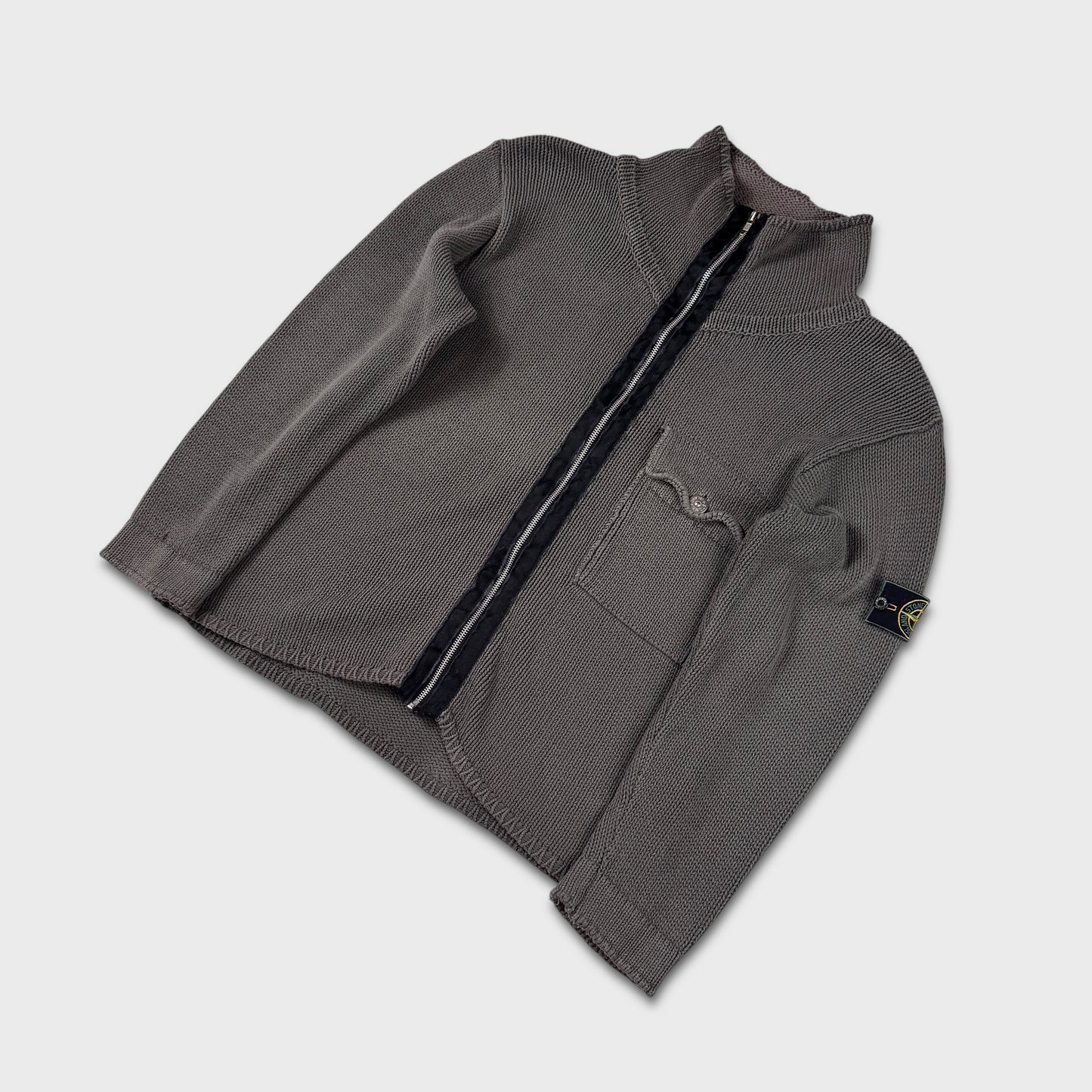 Stone Island 90’s Full Zip Green Edge Knit M