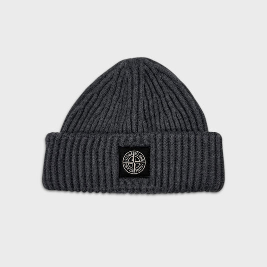 Stone Island Grey Chunky Compass Beanie S/M