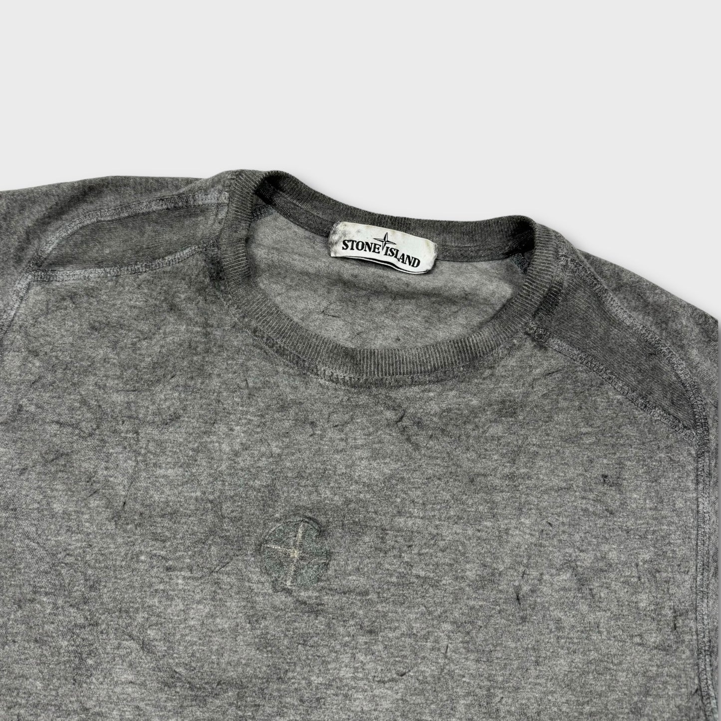 Stone Island Grey Dust Logo T-Shirt S