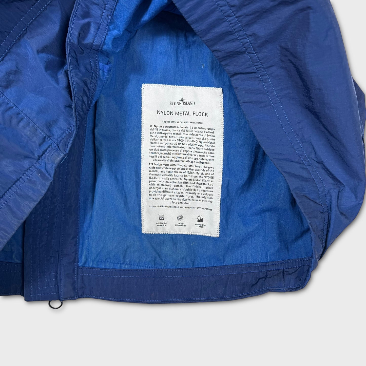 Stone Island Royal Blue Nylon Metal Flock Jacket M
