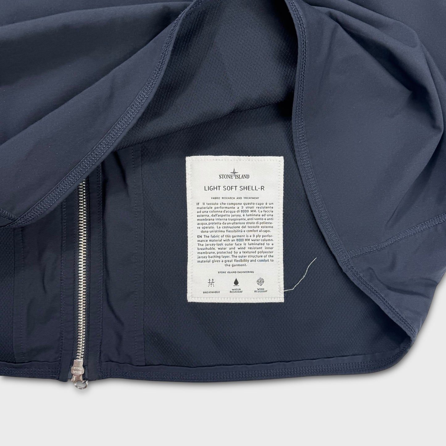 Stone Island Navy Light Soft Shell-R Jacket XXL
