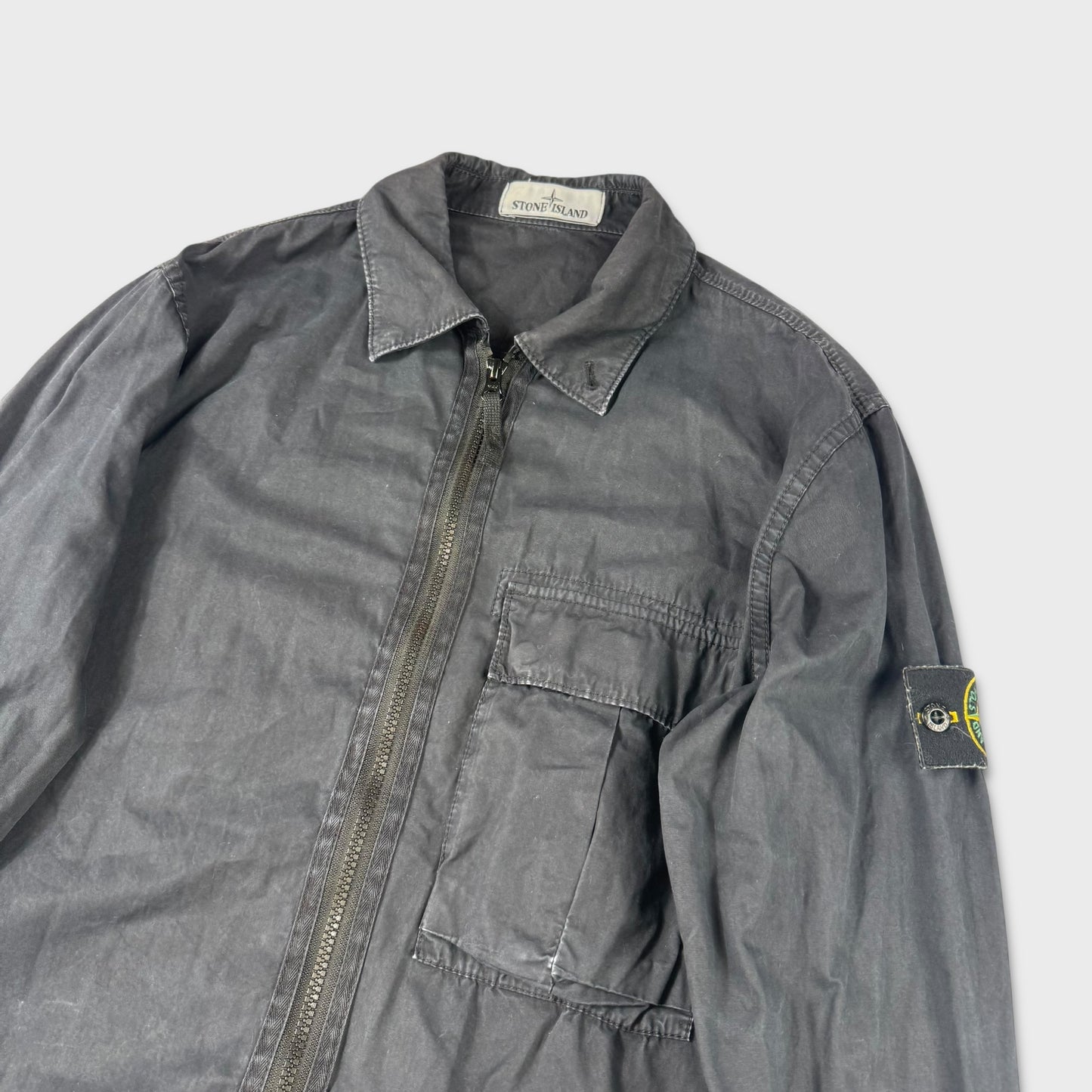 Stone Island Navy Full Zip Overshirt M