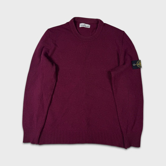Stone Island Wine Knit Jumper XXL