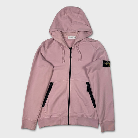 Stone Island Pink Zip Hoodie L