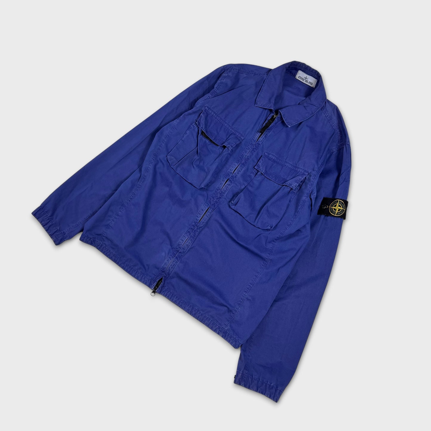 Stone Island Royal Blue Full Zip Overshirt M