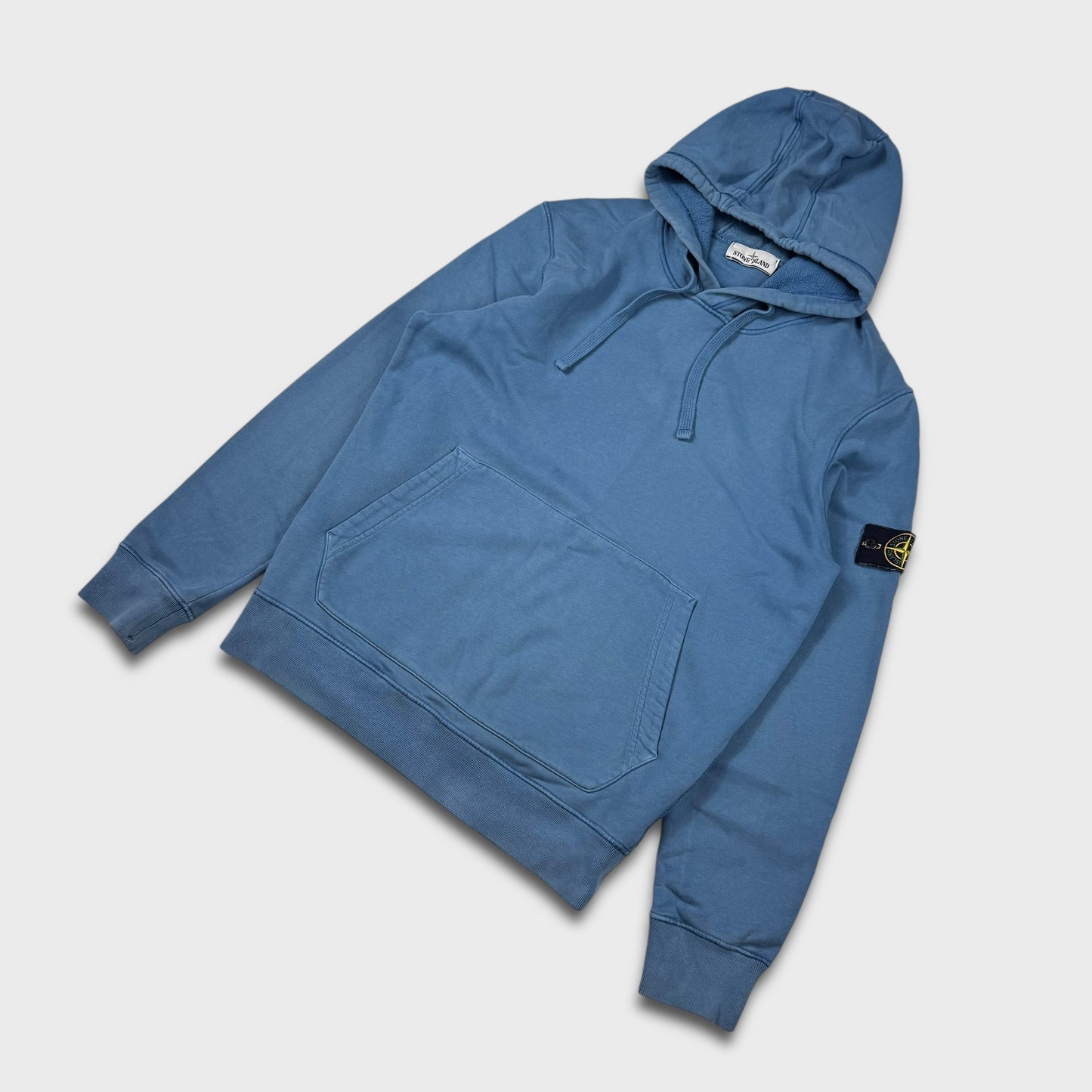 Stone Island Blue Pullover Hoodie L