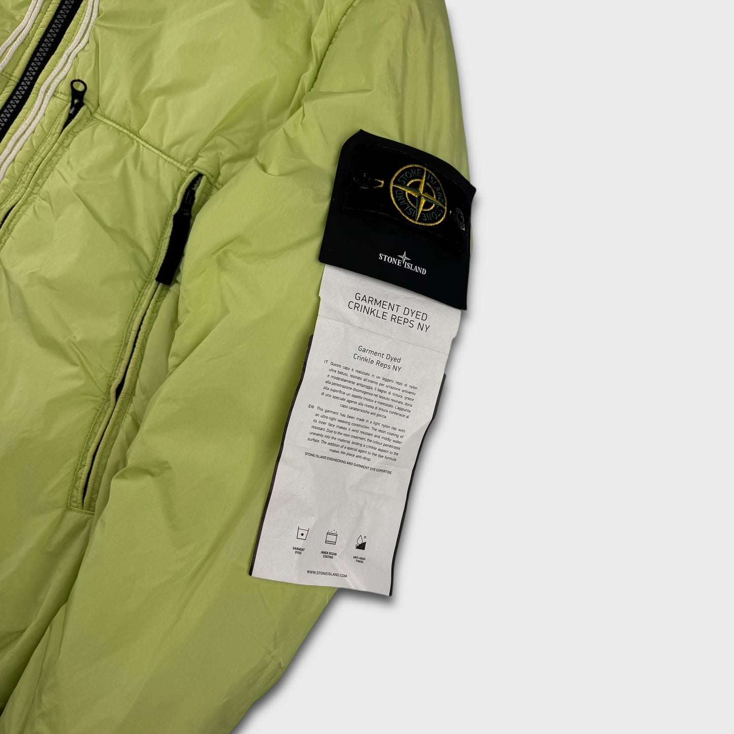 Stone Island Lime Garment Dyed Crinkle Reps NY Jacket BNWT L