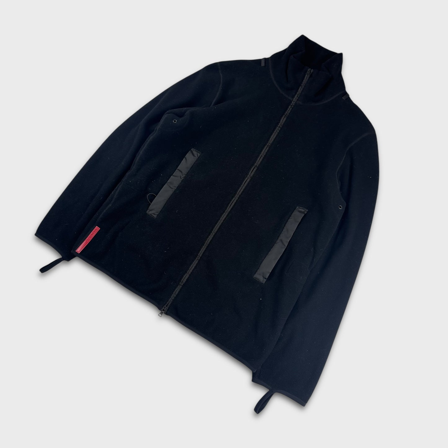 Prada Sport Black Full Zip Fleece Jacket L