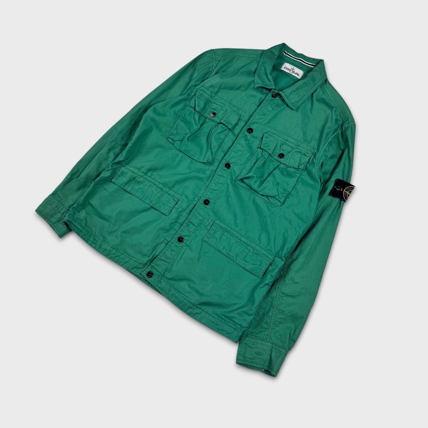 Stone Island Green Multipocket Overshirt Jacket L
