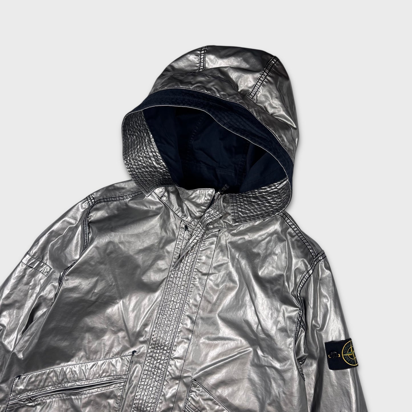 Stone Island Reversible Spaceman Raso Gommato Jacket XL