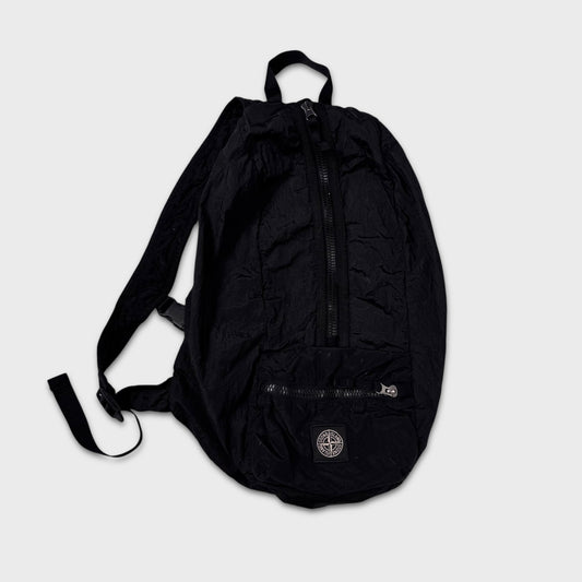 Stone Island Black Nylon Metal Ripstop Rucksack / Backpack OS