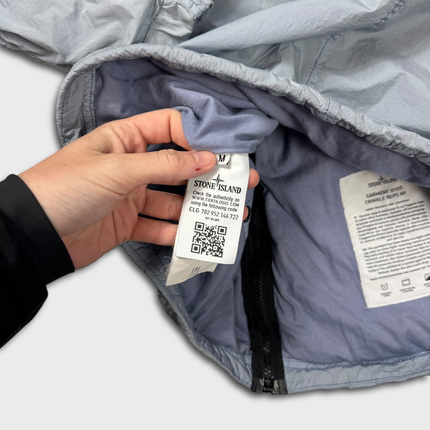 Stone Island Lavender Blue Crinkle Reps Jacket M