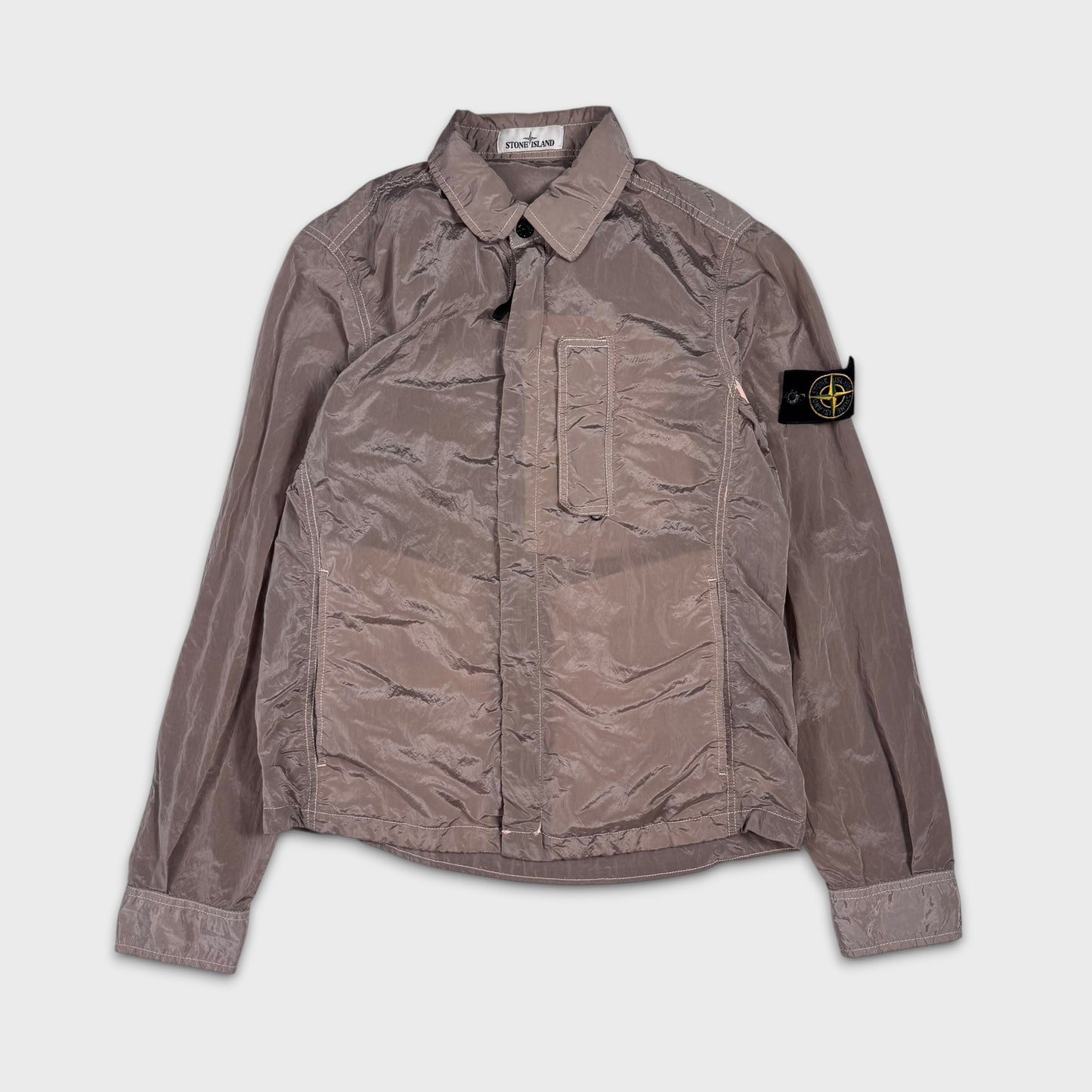 Stone Island Peach / Silver Nylon Metal Overshirt S