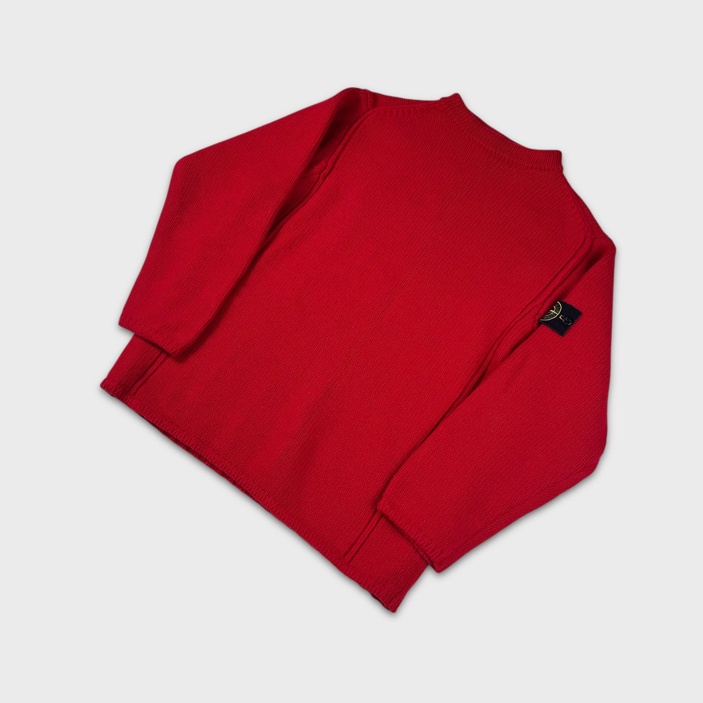 Stone Island Red 2000’s Chunky Knit XXL