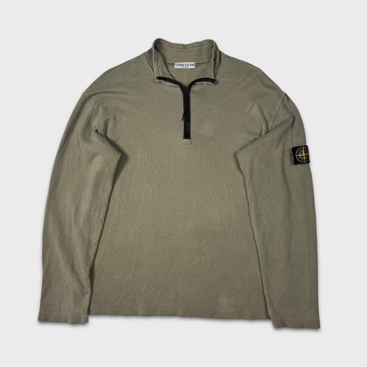 Stone Island Khaki Quarter Zip Sweatshirt XXL