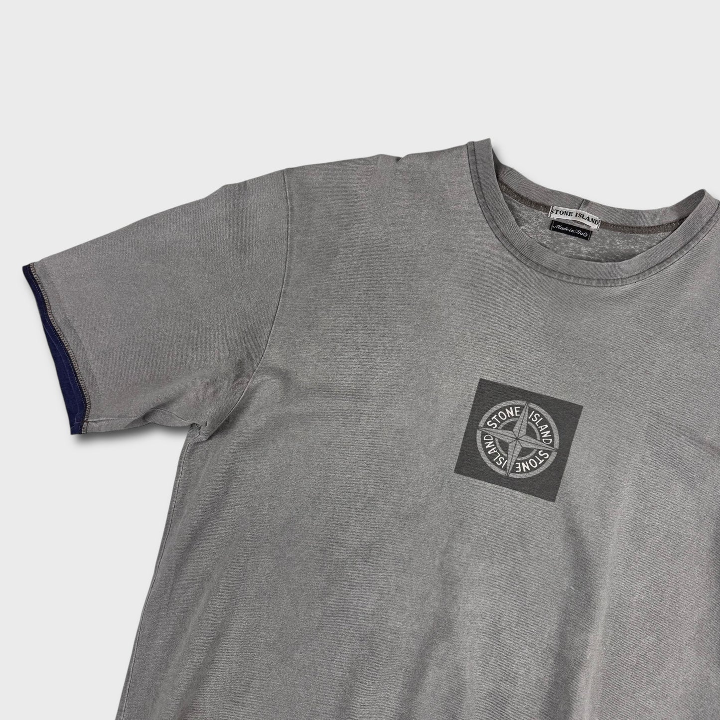 Stone Island 00’s Compass Print Distressed T-Shirt L