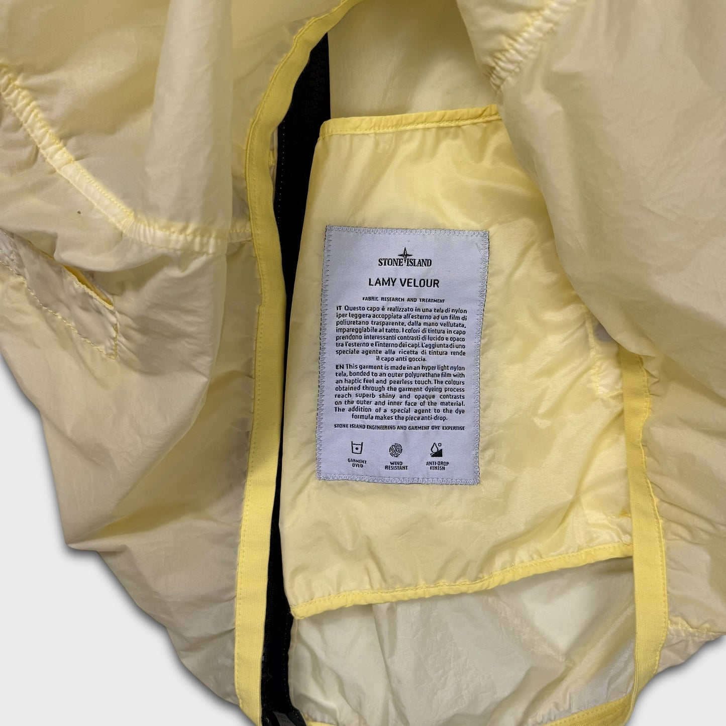 Stone Island Yellow Lamy Velour Jacket L