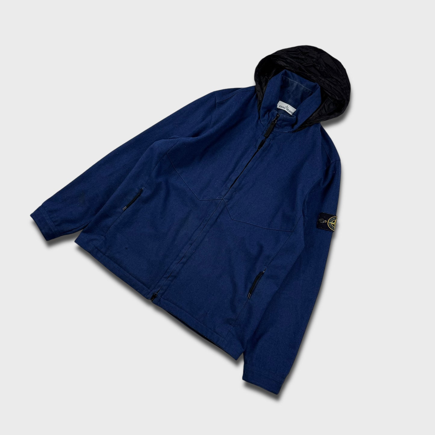 Stone Island Blue Wool Soft Shell Jacket XL