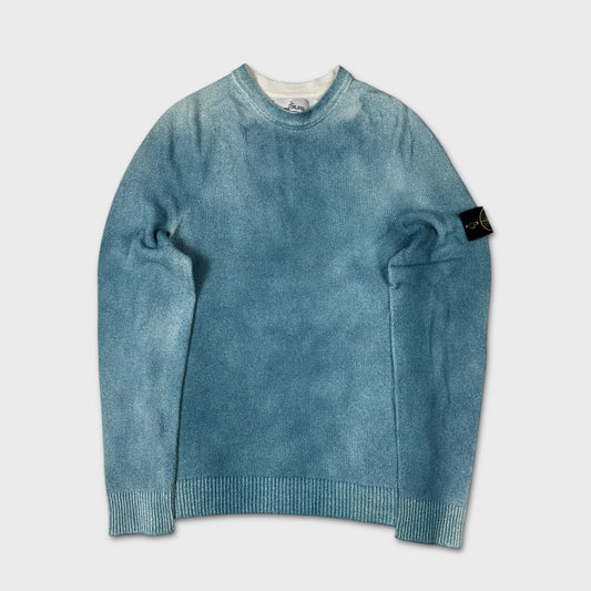 Stone Island Hand Sprayed Blue Knit M
