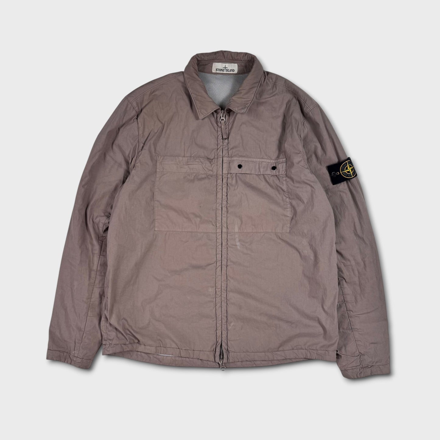 Stone Island Grey Full Zip Overshirt L