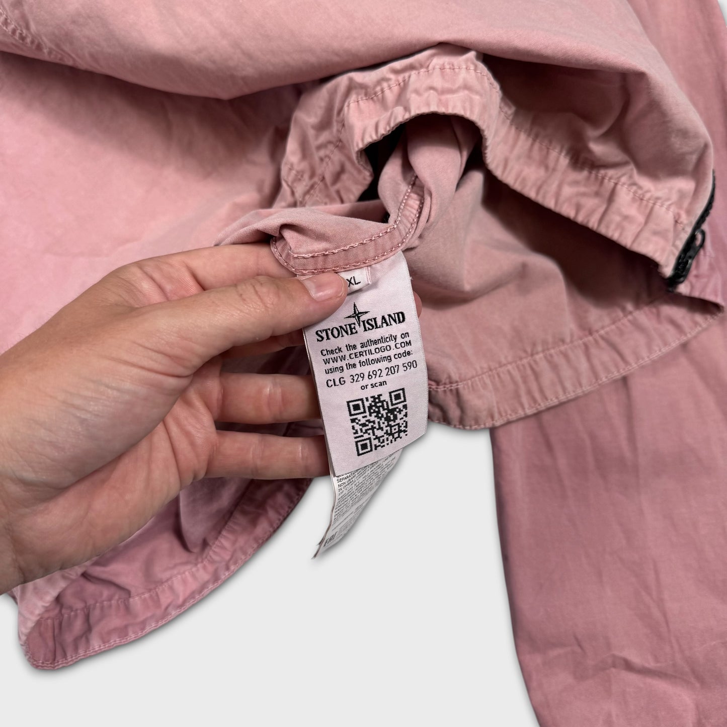 Stone Island Pink Full Zip Overshirt XL