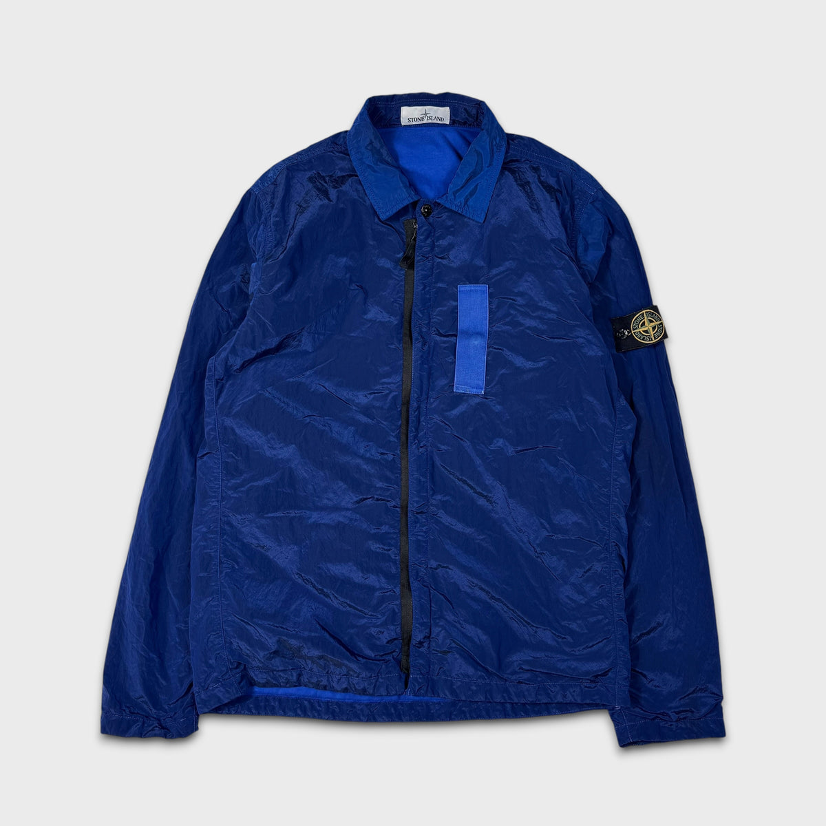 Stone Island Royal Blue Nylon Metal Overshirt L