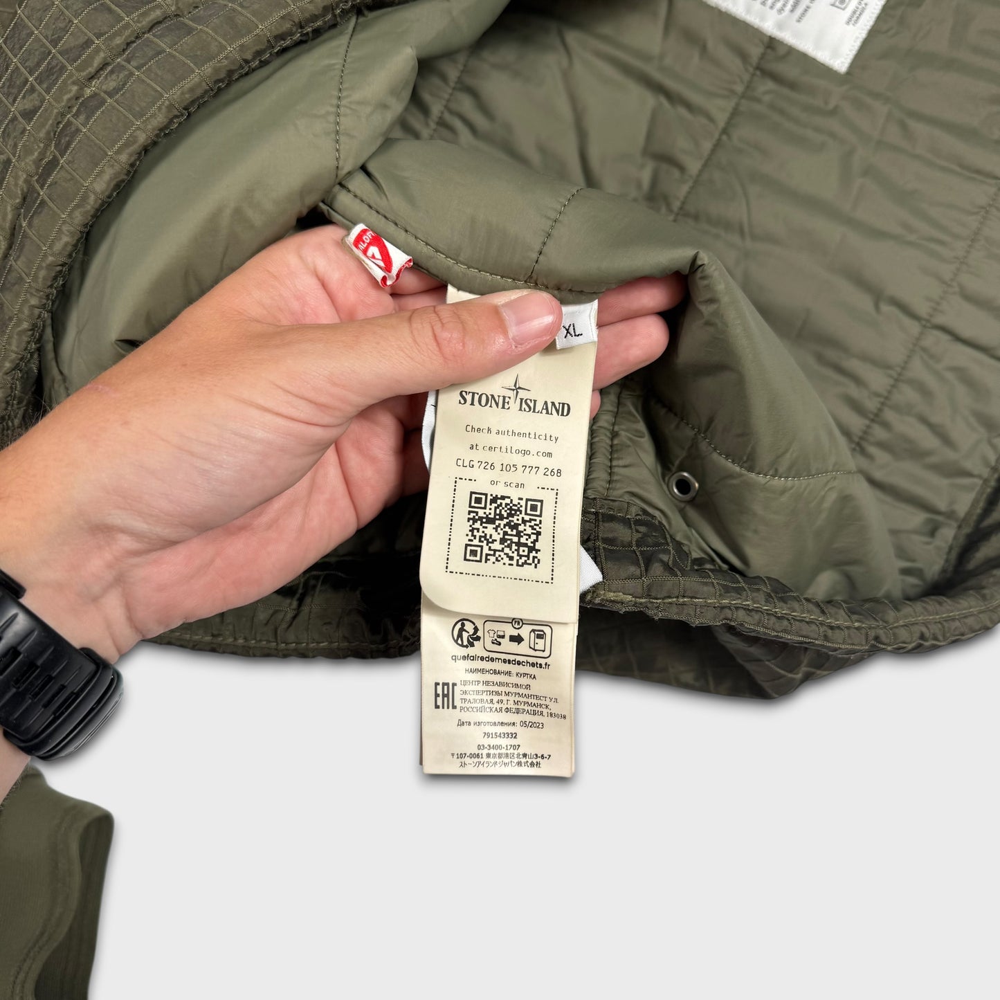 Stone Islans 2023 Macro Ripstop Nylon Metal With Primaloft TC Smock Jacket XL