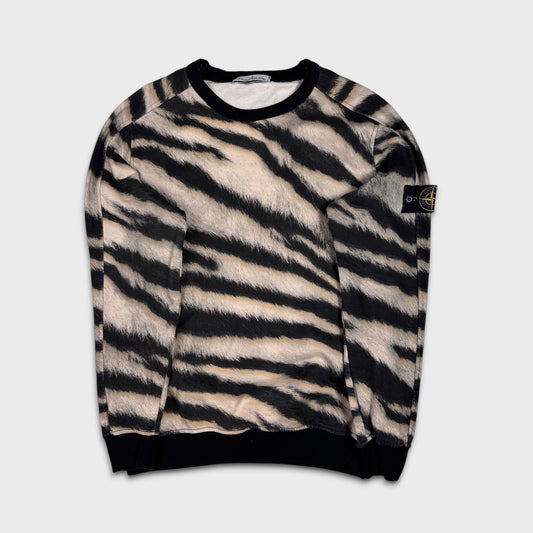 Stone Island White Tiger Crewneck Sweatshirt L