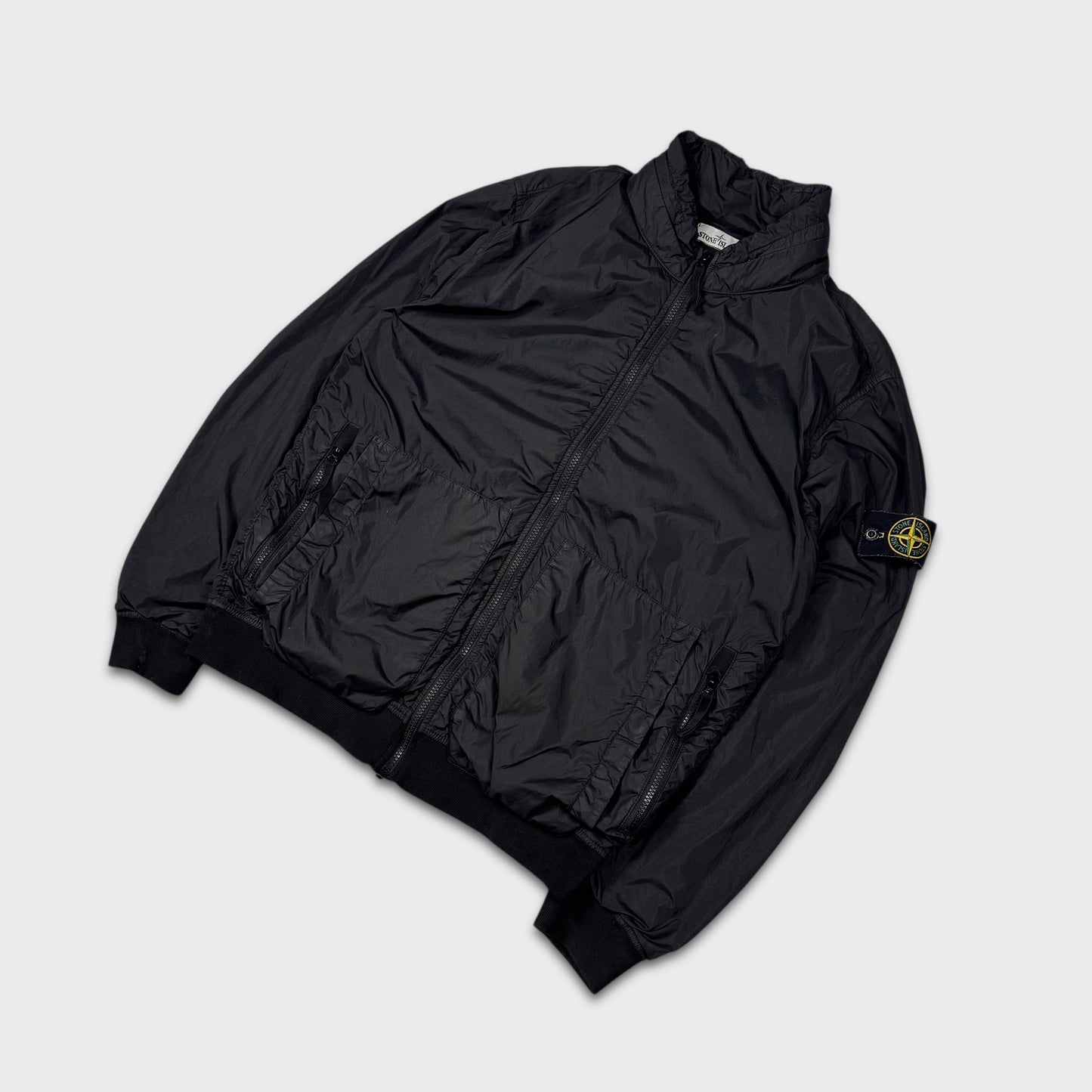 Stone Island Black Crinkle Reps NY Jacket L